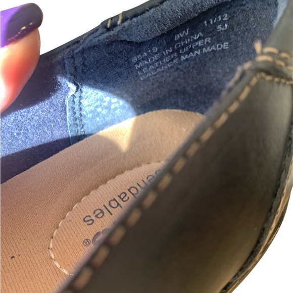 Clarks Bendables Leather Loafers Black Comfort Flats Women’s 8W - Picture 5 of 5